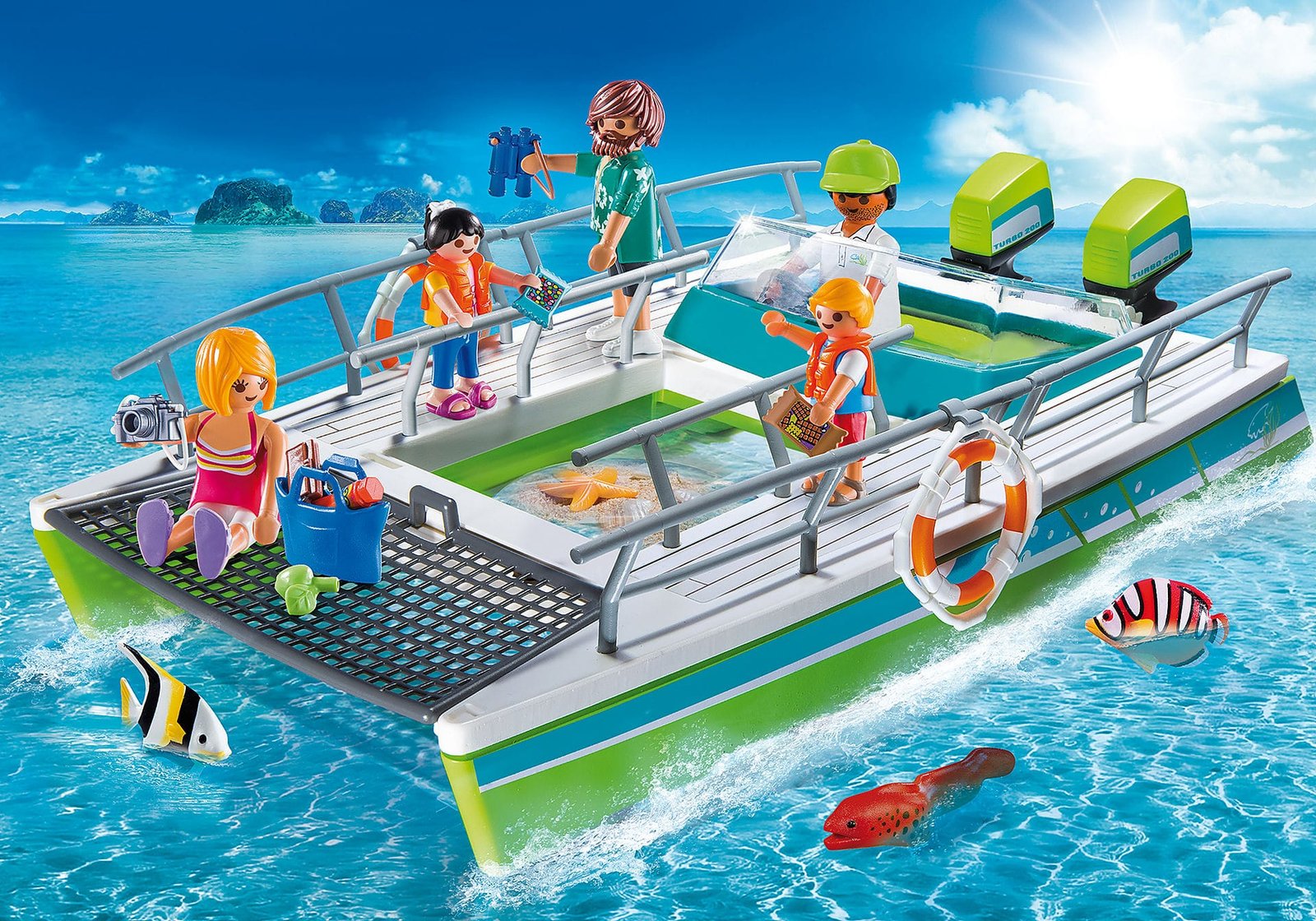 Playmobil 9233 Sport&Action Glass-Bottom Boat with Underwater Motor สปอร์ตแอคชั่น เรือท้องกระจก