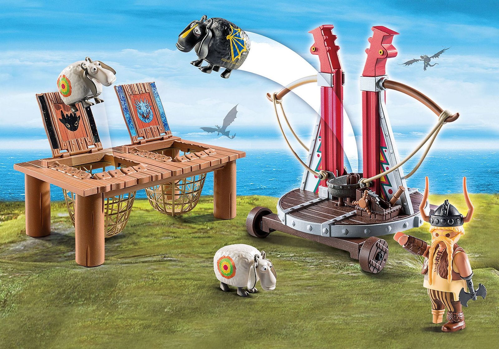 Playmobil 9461 Dragon Gobber the Belch with Sheep Sling ดราก้อน ก๊อบเบอร์ และปืนเหวี่ยงแกะ