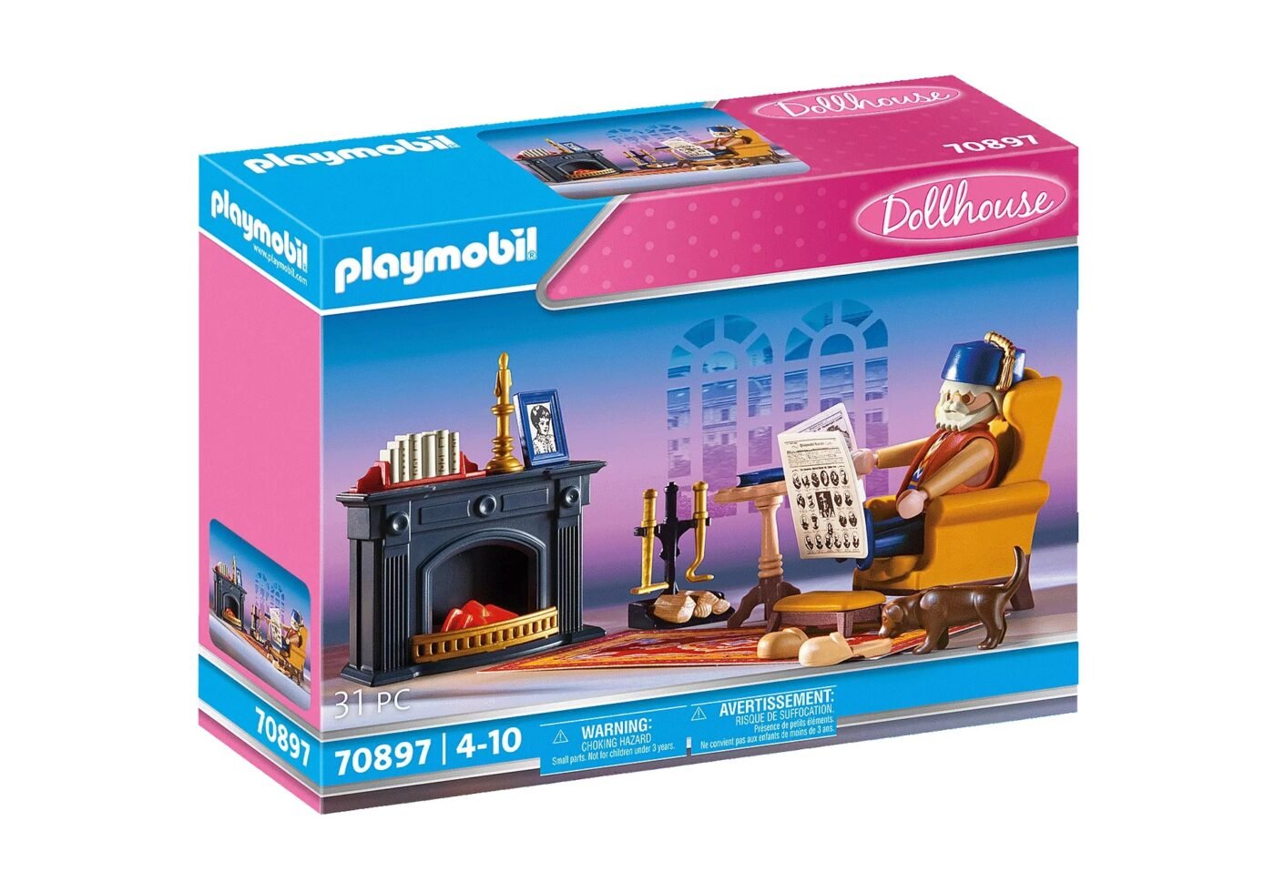 Alternative view of Playmobil 70897 PLAYMOBIL® PLUS Lounge with Fireplace ดอลล์เฮ้าส์วิคตอเรียน เลานจ์พร้อมเตาผิง