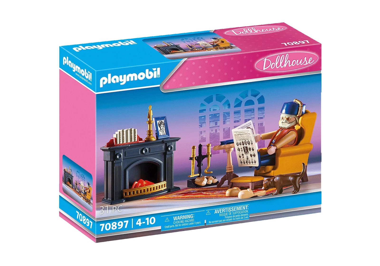 Playmobil 70897 PLAYMOBIL® PLUS Lounge with Fireplace ดอลล์เฮ้าส์วิคตอเรียน เลานจ์พร้อมเตาผิง - Image 2