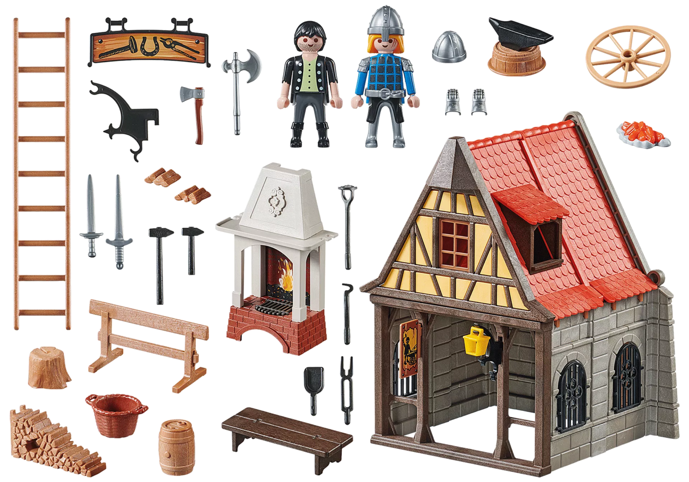 Playmobil 70956 PLAYMOBIL® PLUS Medieval Blacksmith's Forge เอ็กซ์คลูซีฟ โรงตีเหล็กยุคกลาง - Image 3