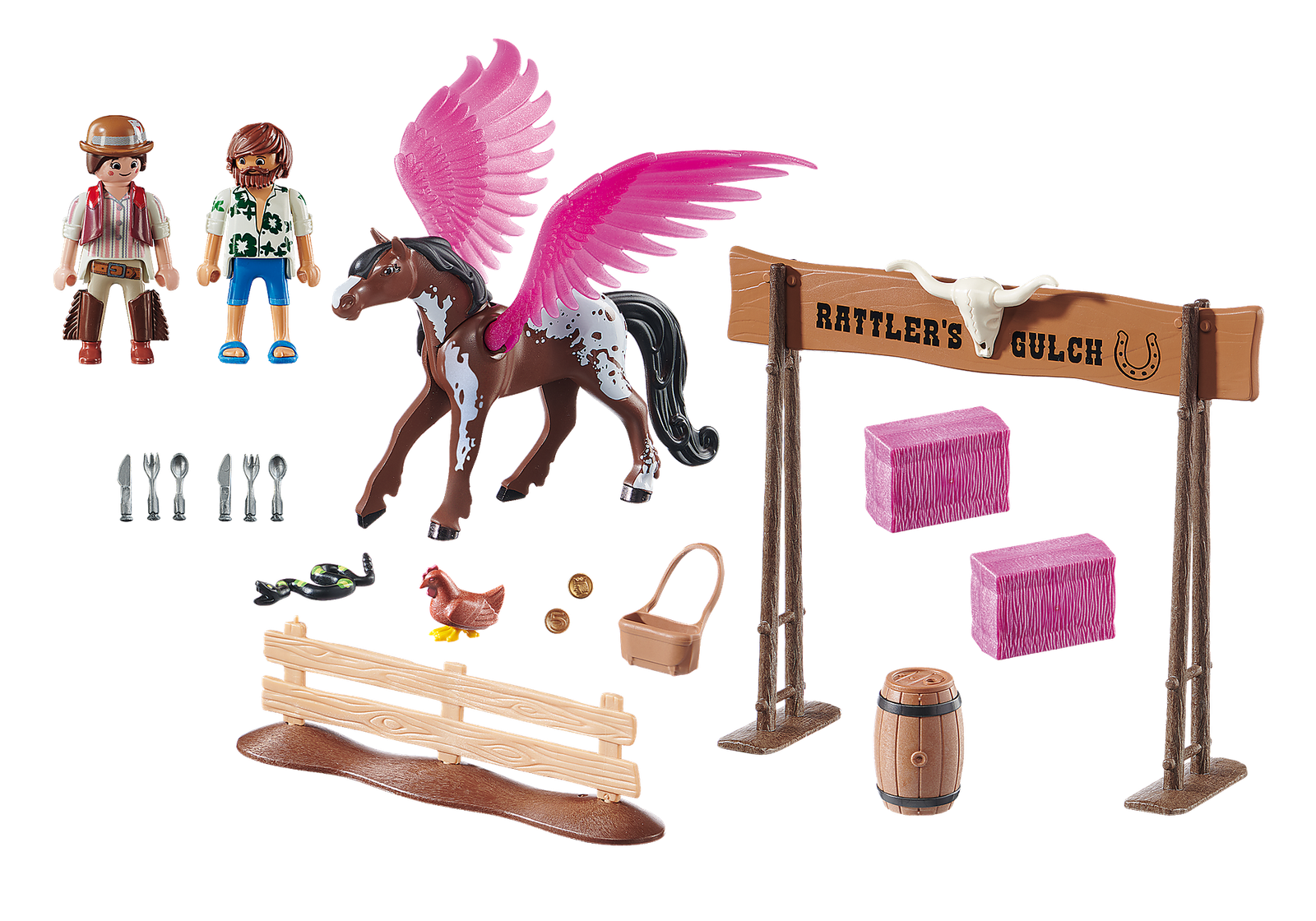 Playmobil 70074 PLAYMOBIL:THE MOVIE Marla and Del with Flying Horse เดอะมูฟวี่ มาร์ลา และม้าเพกาซัส - Image 3
