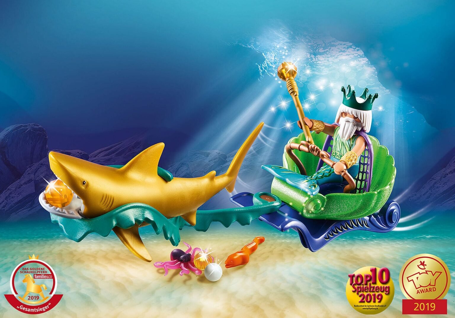 Playmobil 70097 Mermaid King of the Sea with Shark Carriage เมอร์เมด เรือลากจ้าวสมุทร และฉลามทอง