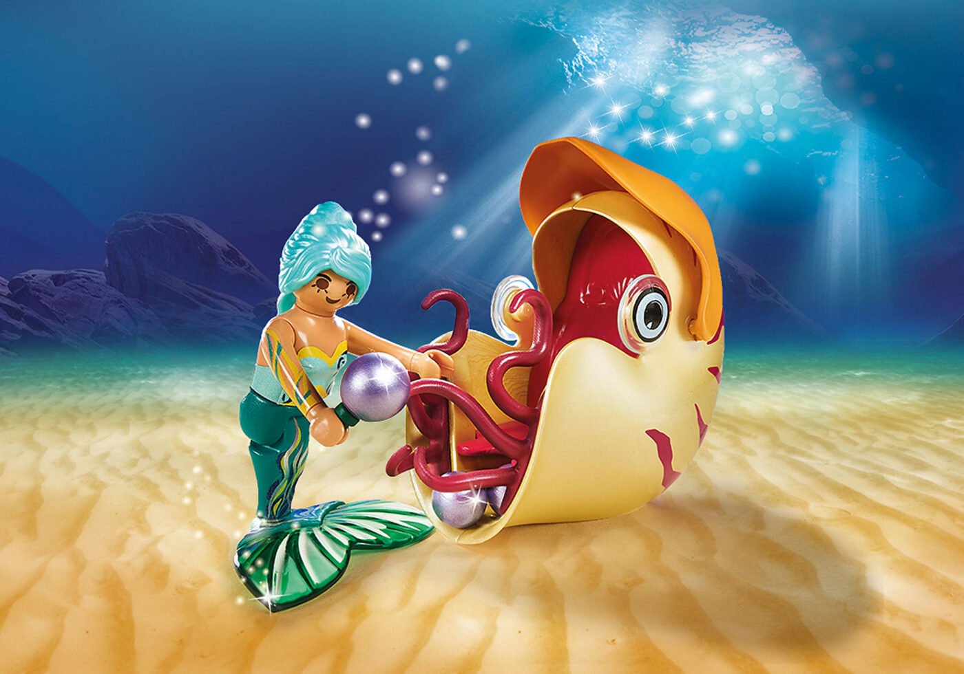 Playmobil 70098 Mermaid with Sea Snail Gondola เมอร์เมด เมอร์เมดและบัลลังก์หอยมุก - Image 4