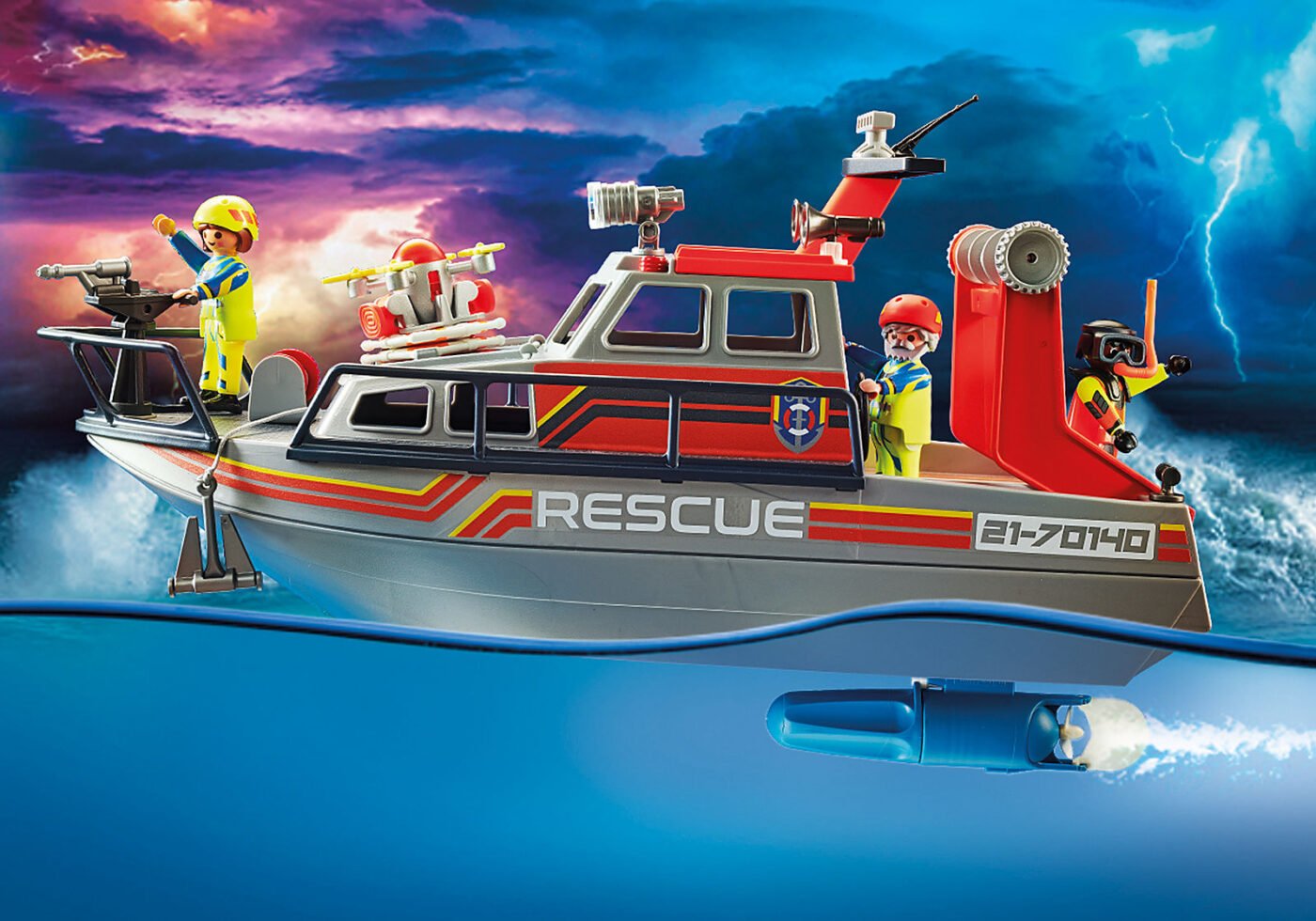 Playmobil 70140 Sea Rescue Fire Rescue with Personal Watercraft กู้ภัยทางทะเล เรือดับเพลิง - Image 4