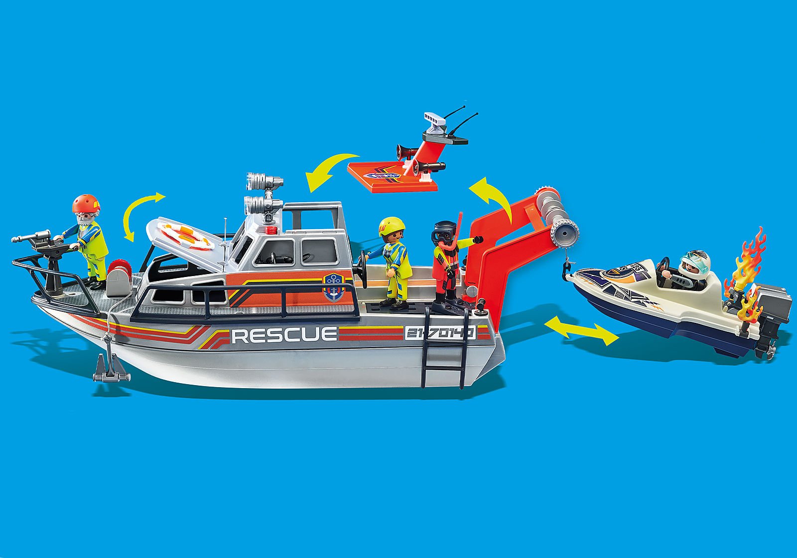 Playmobil 70140 Sea Rescue Fire Rescue with Personal Watercraft กู้ภัยทางทะเล เรือดับเพลิง - Image 9