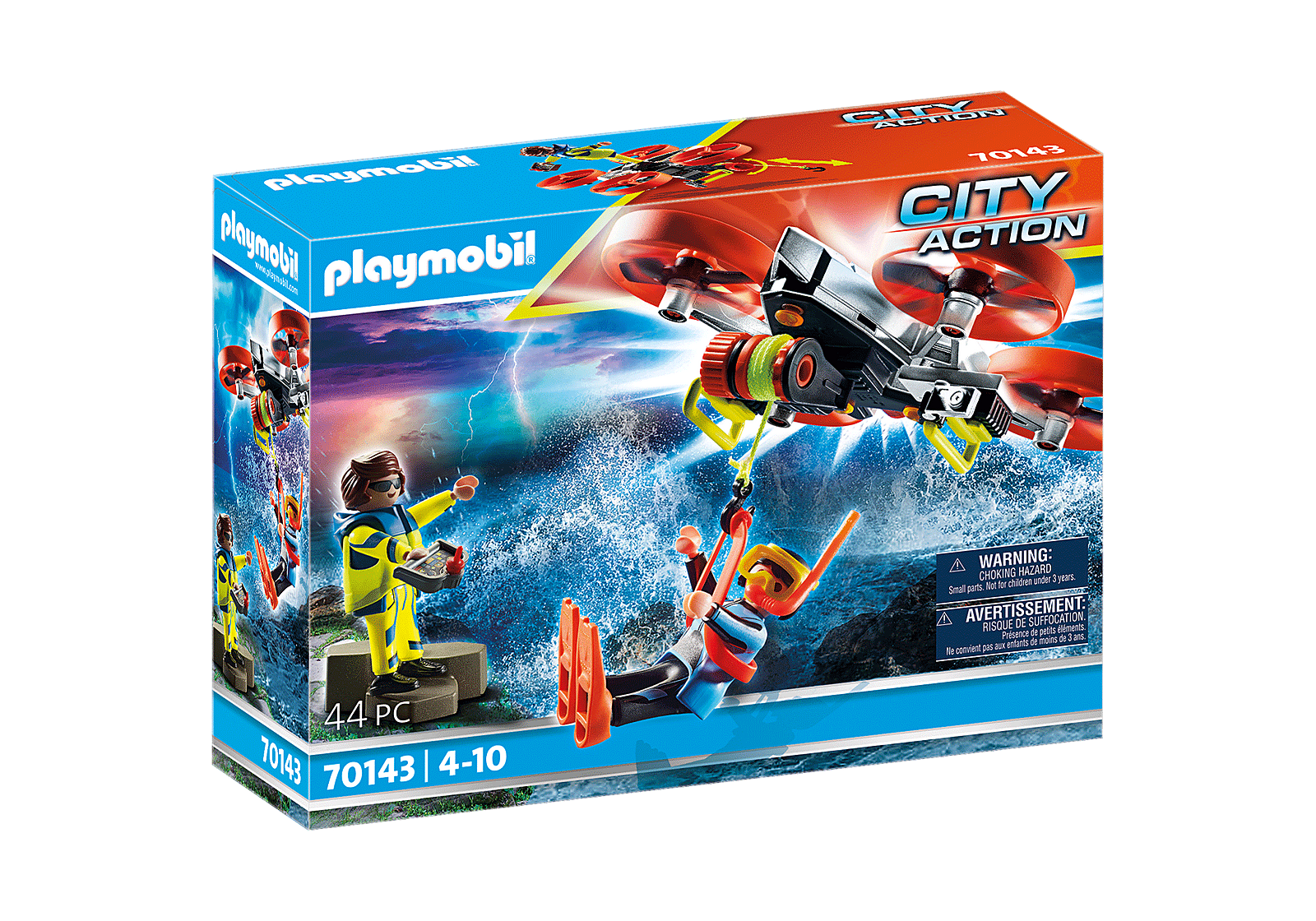 Playmobil 70143 Sea Rescue Diver Rescue with Drone กู้ภัยทางทะเล นักประดาน้ำกู้ภัยกับโดรน - Image 2