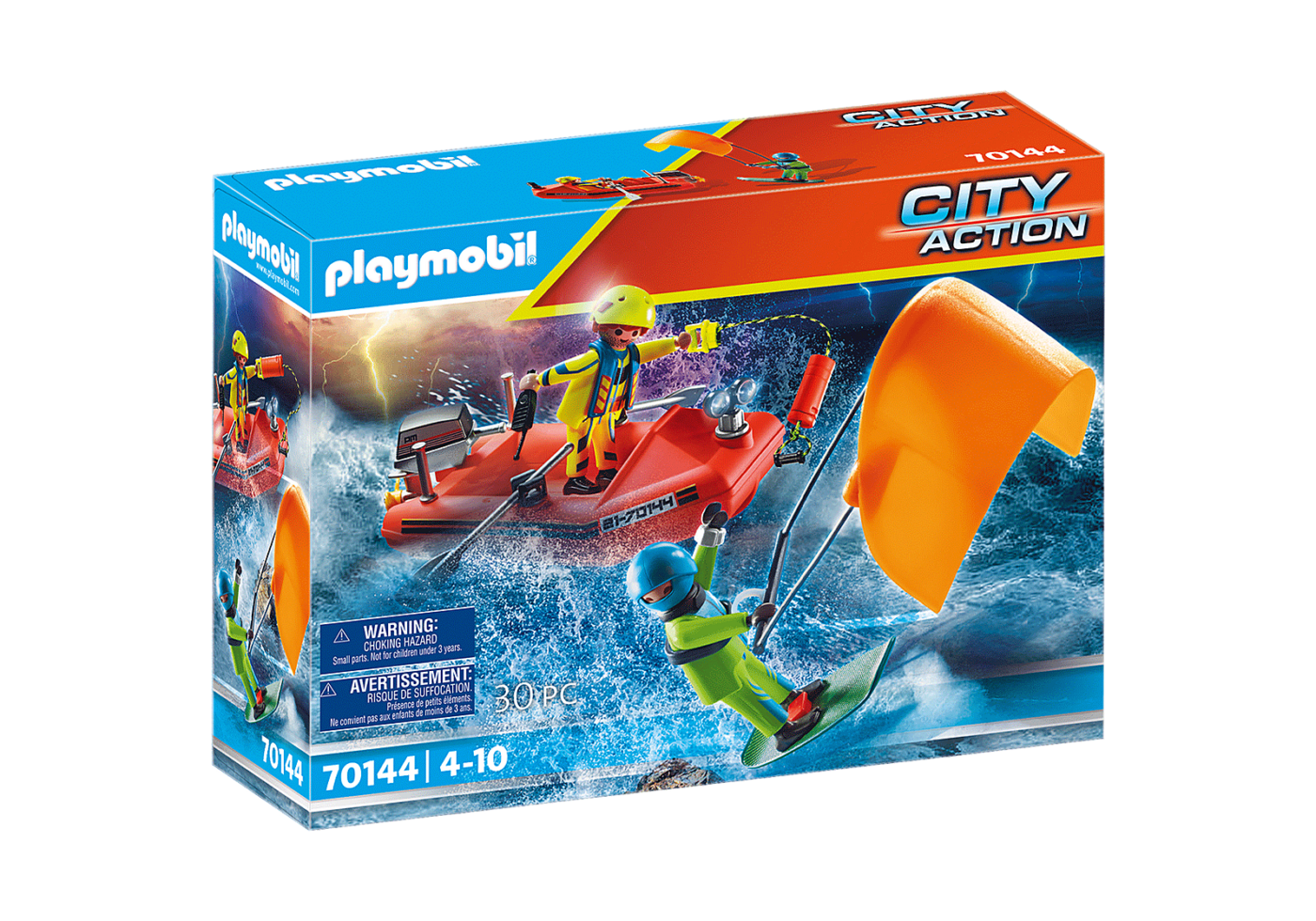 Alternative view of Playmobil 70144 Sea Rescue Kitesurfer Rescue with Speedboat กู้ภัยทางทะเล นักเล่นไคท์เซิร์ฟกับสปีดโบ้ท