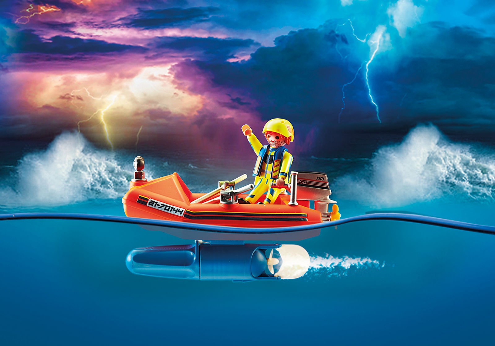 Playmobil 70144 Sea Rescue Kitesurfer Rescue with Speedboat กู้ภัยทางทะเล นักเล่นไคท์เซิร์ฟกับสปีดโบ้ท - Image 4