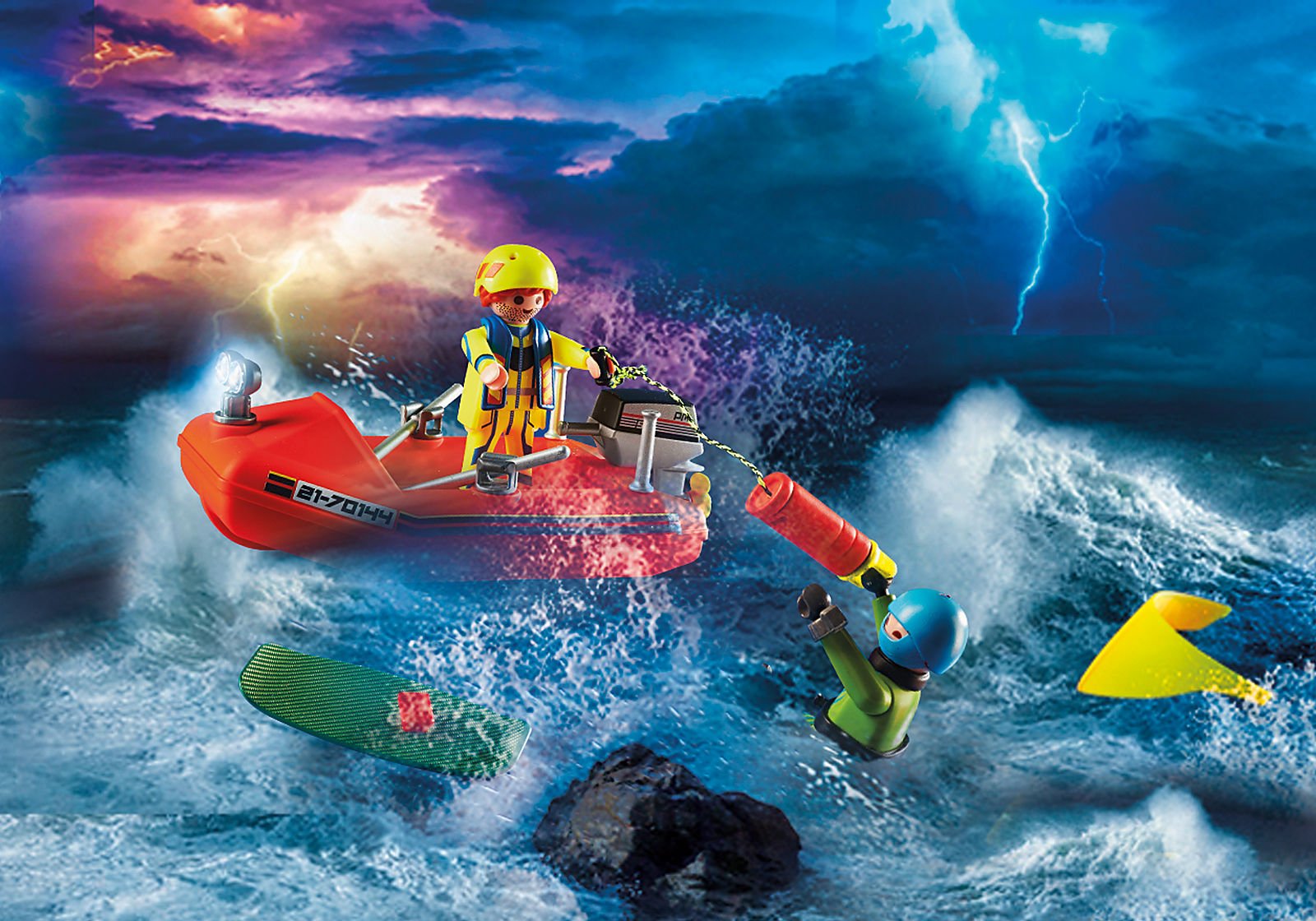 Playmobil 70144 Sea Rescue Kitesurfer Rescue with Speedboat กู้ภัยทางทะเล นักเล่นไคท์เซิร์ฟกับสปีดโบ้ท - Image 5