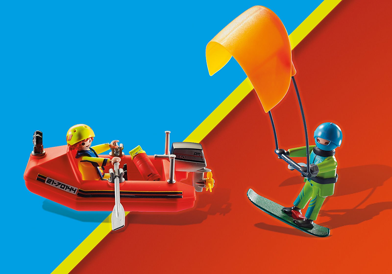 Playmobil 70144 Sea Rescue Kitesurfer Rescue with Speedboat กู้ภัยทางทะเล นักเล่นไคท์เซิร์ฟกับสปีดโบ้ท - Image 6