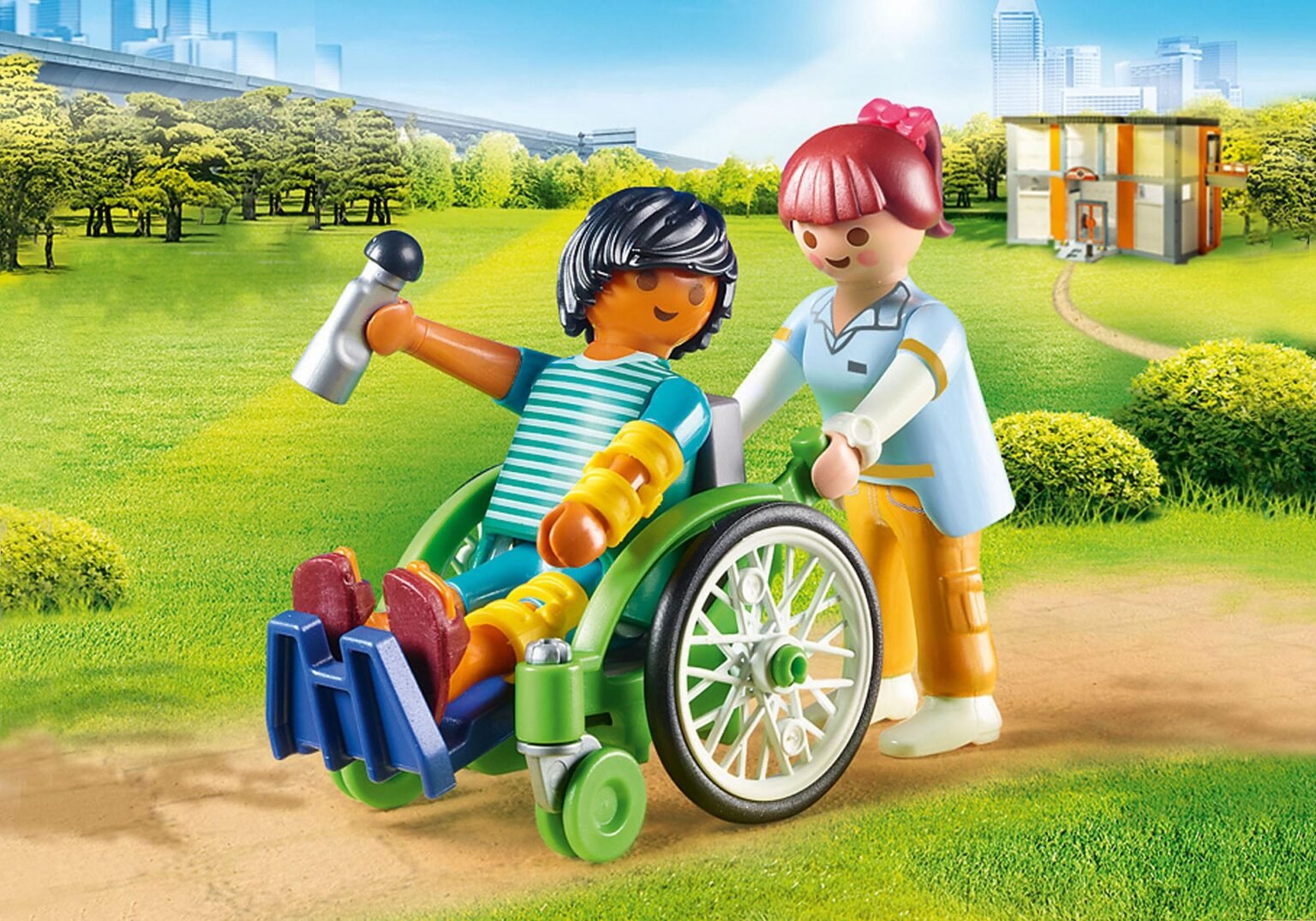 Playmobil 70193 Hospital Patient in Wheelchair โรงพยาบาล พยาบาลและผู้ป่วยนั่งรถวีลแชร์