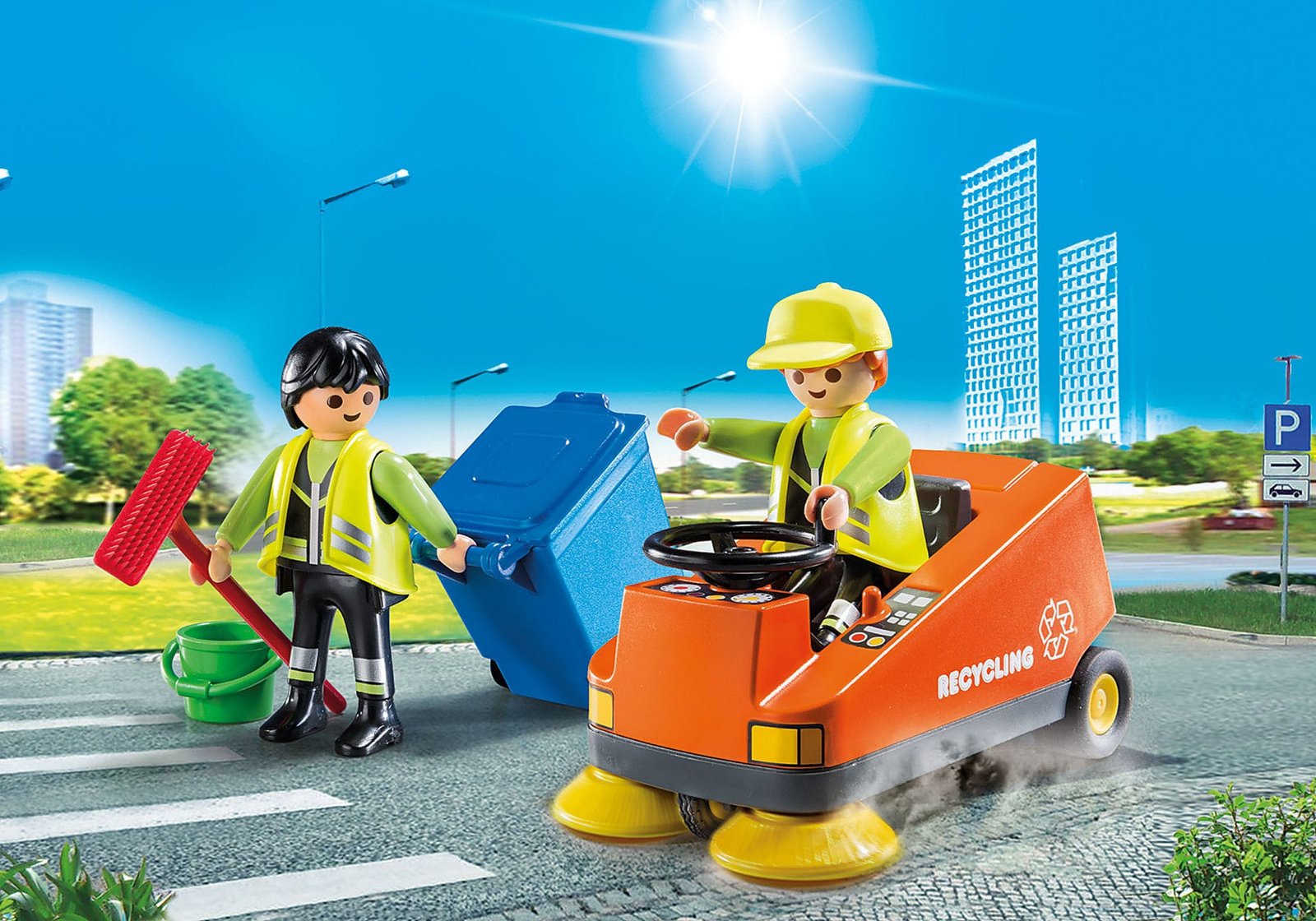 Playmobil 70203 Vehicles Street Sweeper ยานพาหนะ รถทำความสะอาดถนน