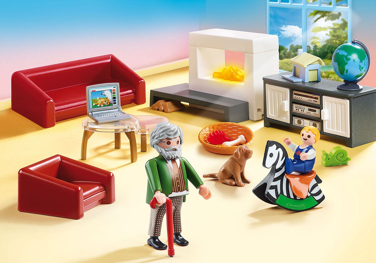 Playmobil 70207 Dollhouse Comfortable Living Room ดอลล์เฮ้าส์ ห้องนั่งเล่นพร้อมเตาผิง