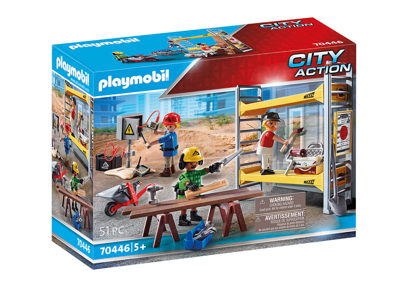 Alternative view of Playmobil 70446 Construction Scaffolding with Workers ชุดก่อสร้าง คนงานก่อสร้างพร้อมนั่งร้าน