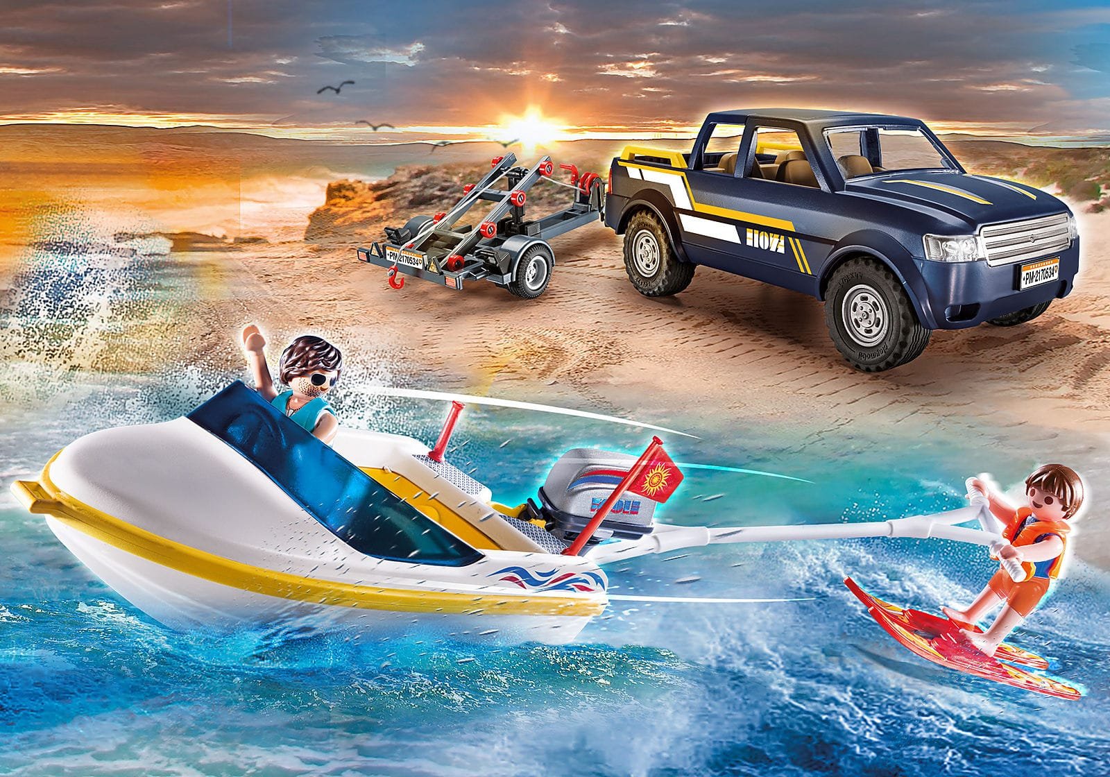 Playmobil 70534 Exclusive Pick-Up with Speedboat เอ็กซ์คลูซีฟ รถปิคอัพพร้อมเรือสปีดโบ๊ท