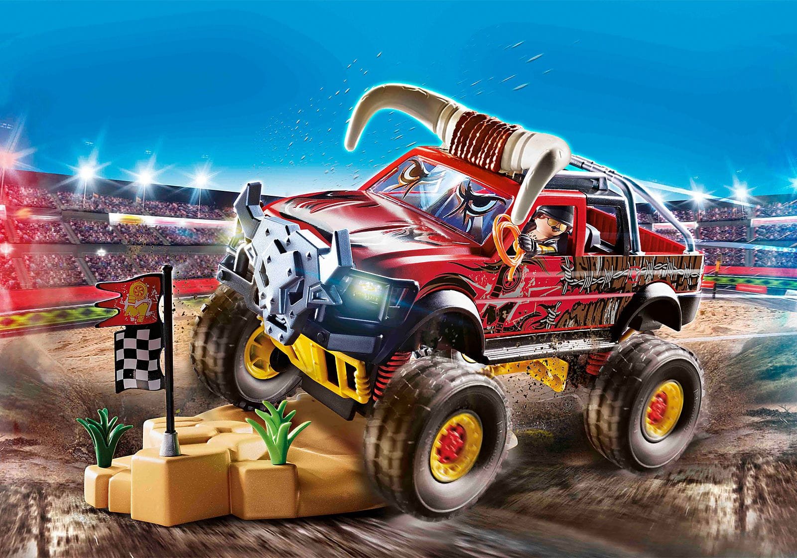 Playmobil 70549 Stunt Show Bull Monster Truck สตั๊นท์โชว์ รถบิ๊กฟุตหน้ากระทิง