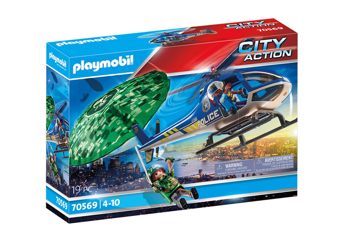 Alternative view of Playmobil 70569 Police Parachute Search ตำรวจ โดดร่มหลบหนี