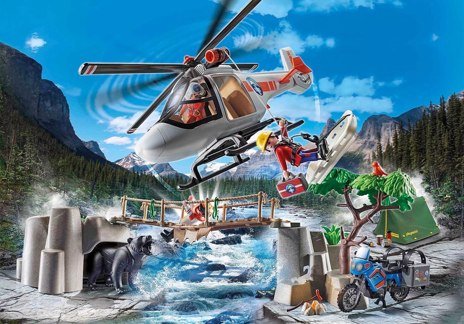 Playmobil 70663 Exclusive Canyon Copter Rescue เอ็กซ์คลูซีฟ คอปเตอร์กู้ภัยบนภูเขา