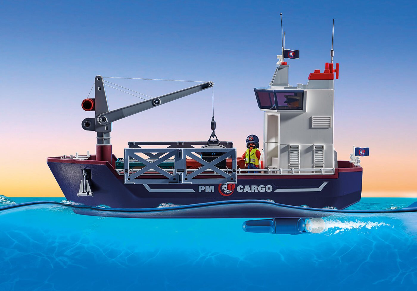Playmobil 70769 Cargo Ship with Boat คาร์โก้ เรือบรรทุกสินค้าพร้อมเรือศุลกากร - Image 4