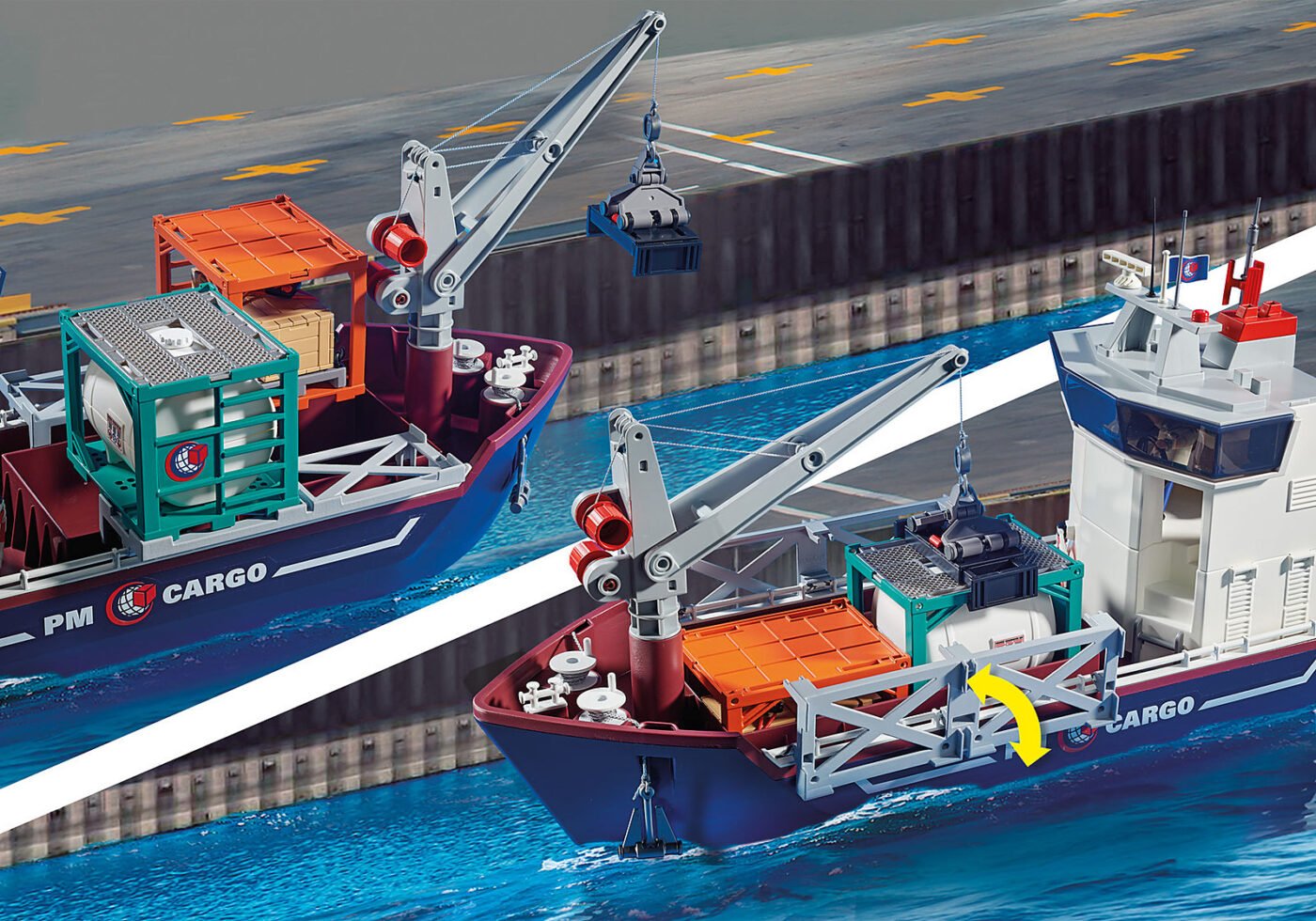 Playmobil 70769 Cargo Ship with Boat คาร์โก้ เรือบรรทุกสินค้าพร้อมเรือศุลกากร - Image 5