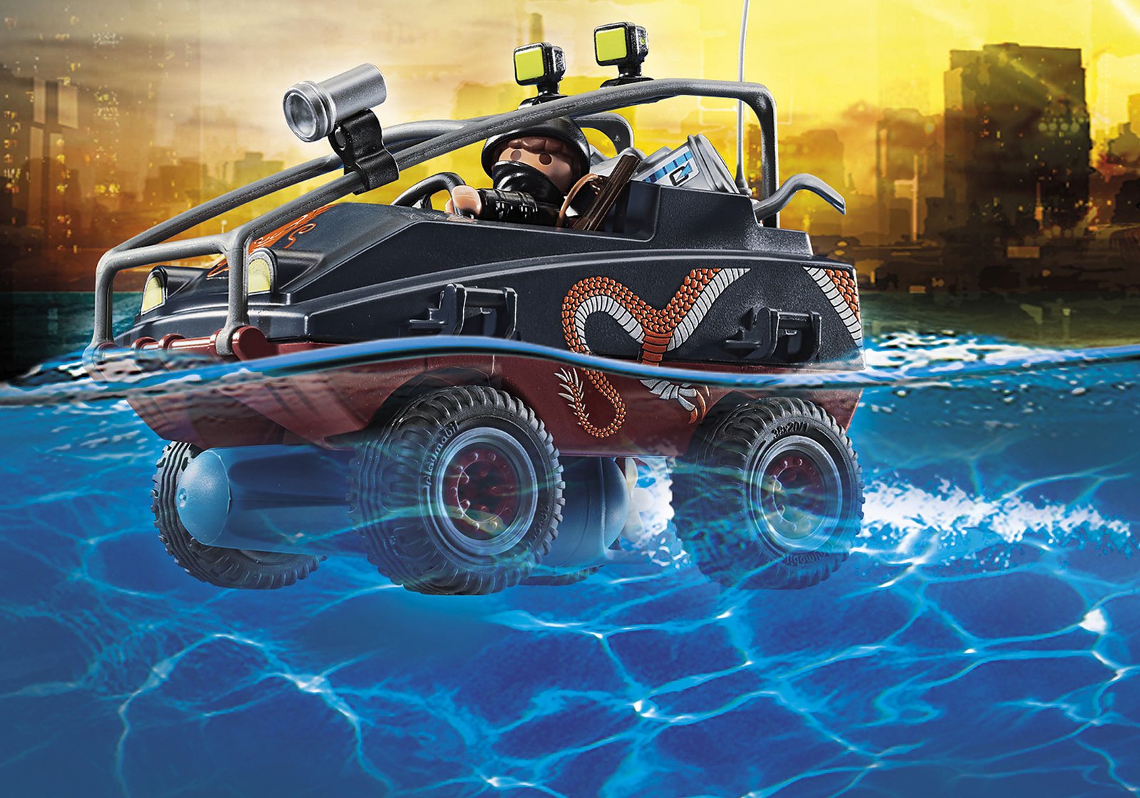 Playmobil 70781 Police Parachute with Amphibious Vehicle ตำรวจ ร่มชูชีพตำรวจพร้อมรถสะเทินน้ำสะเทินบก - Image 7