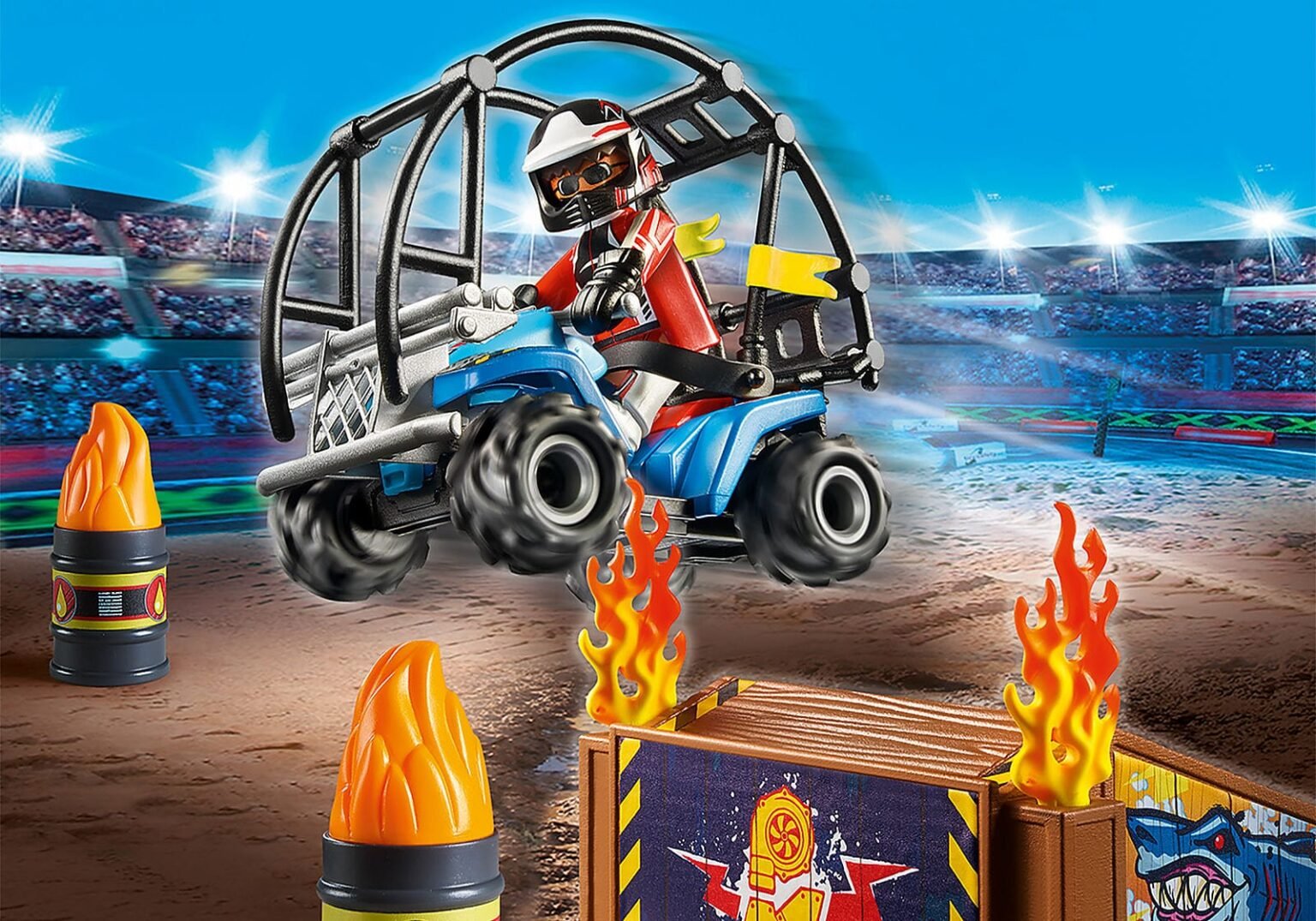 Playmobil 70820 Starter Pack Stuntshow Quad with fire ramp สตาร์ทเตอร์ แพ็ค รถควอดสตั้นโชว์พร้อมทางลาดไฟ