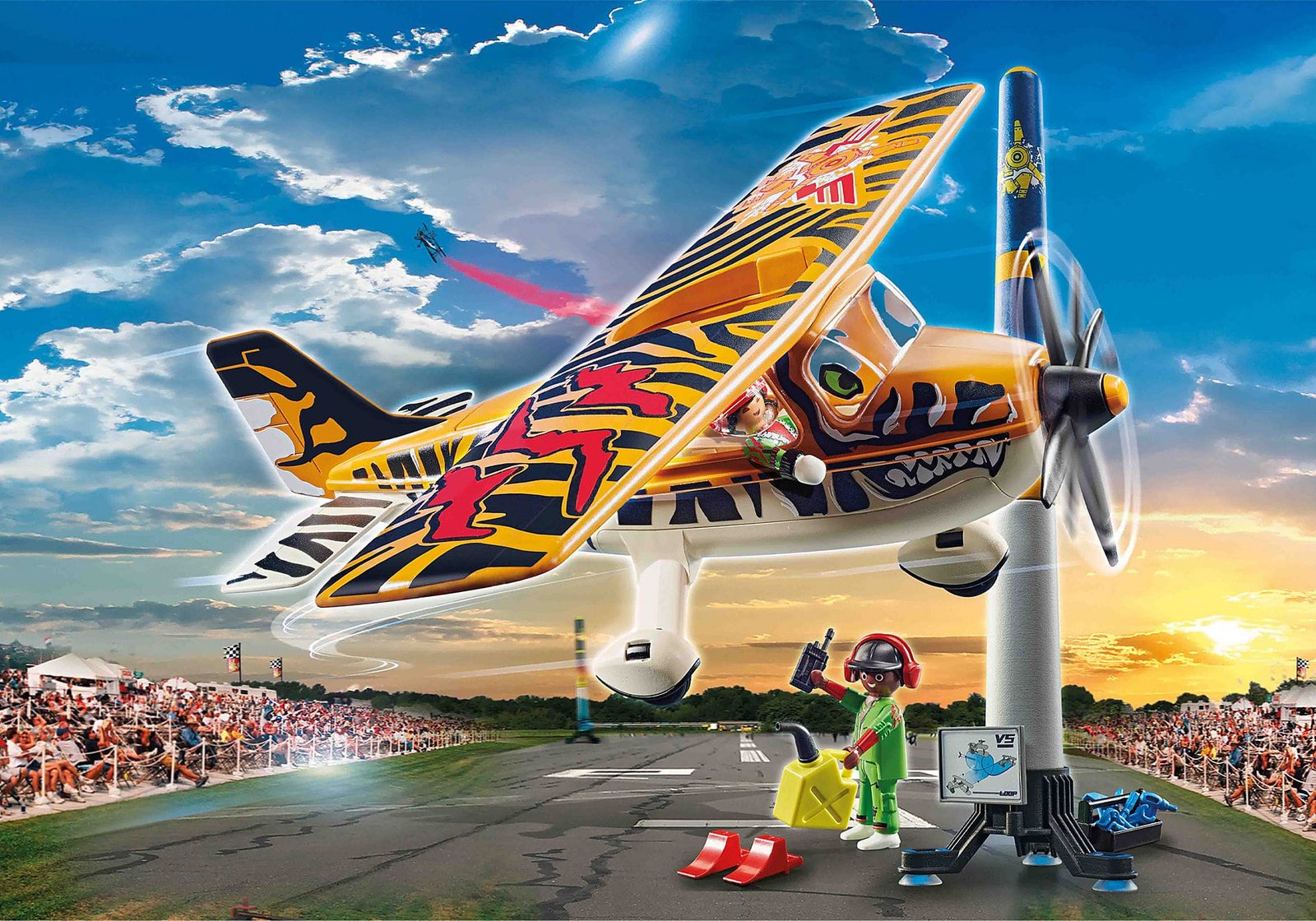 Playmobil 70902 Air Stunt Show Tiger Propeller Plane โปรโมแพ็ค แอร์สตั๊นท์โชว์ เครื่องบินใบพัดลายเสือ