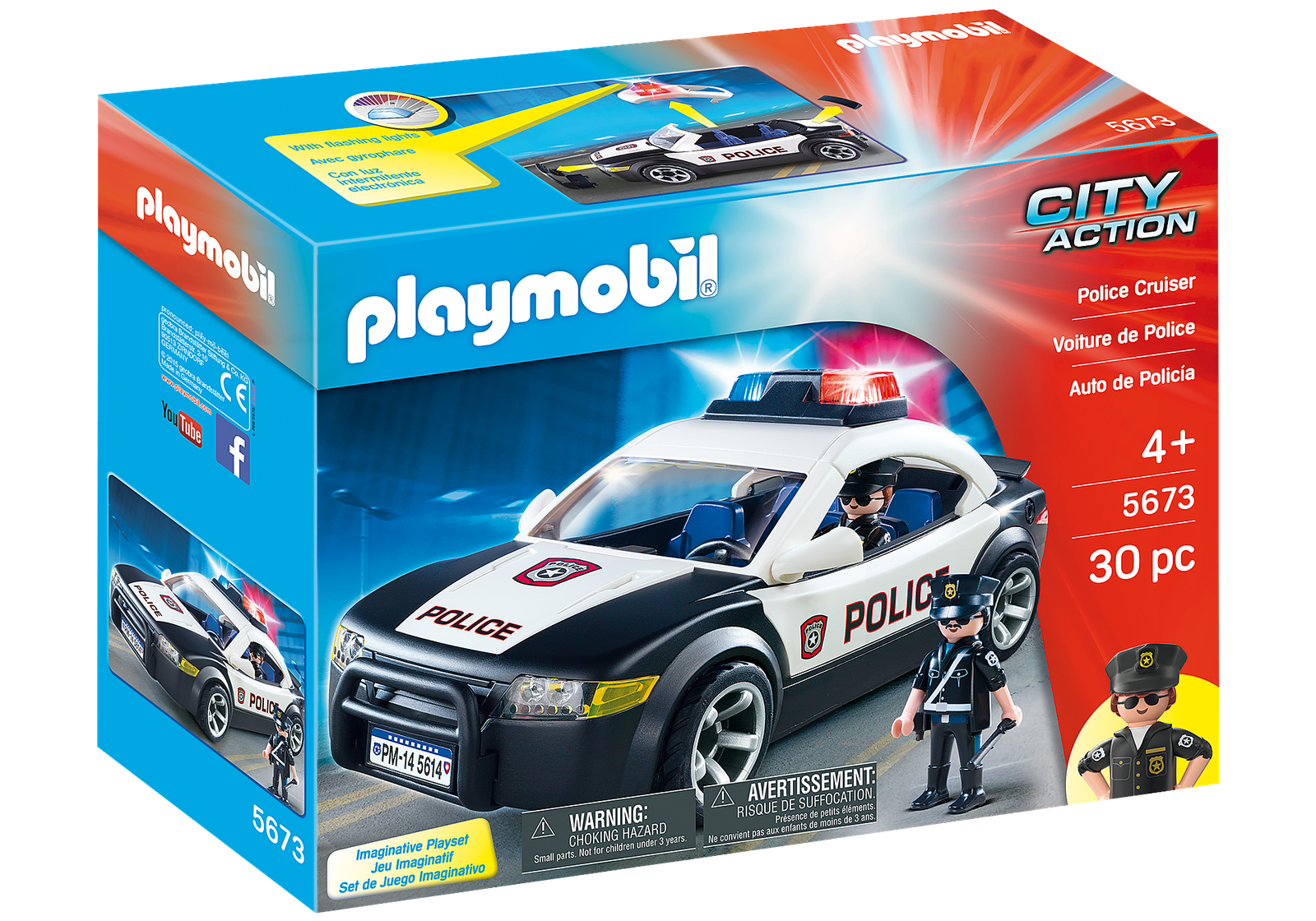 Playmobil 5673 City Action Police Car ซิตี้แอคชั่น 2ตำรวจ และรถตำรวจมีไฟ - Image 2