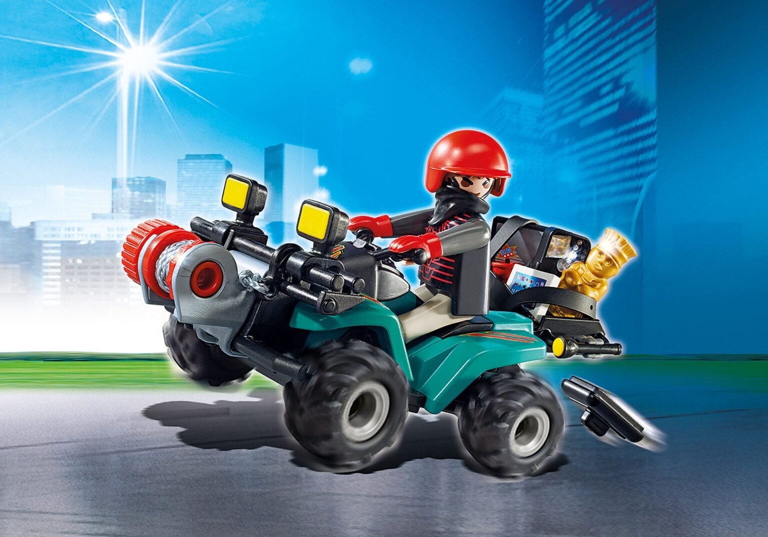 Playmobil 6879 City Action Robber's Quad with Loot ซิตี้แอคชั่น จอมโจรไฮเทค