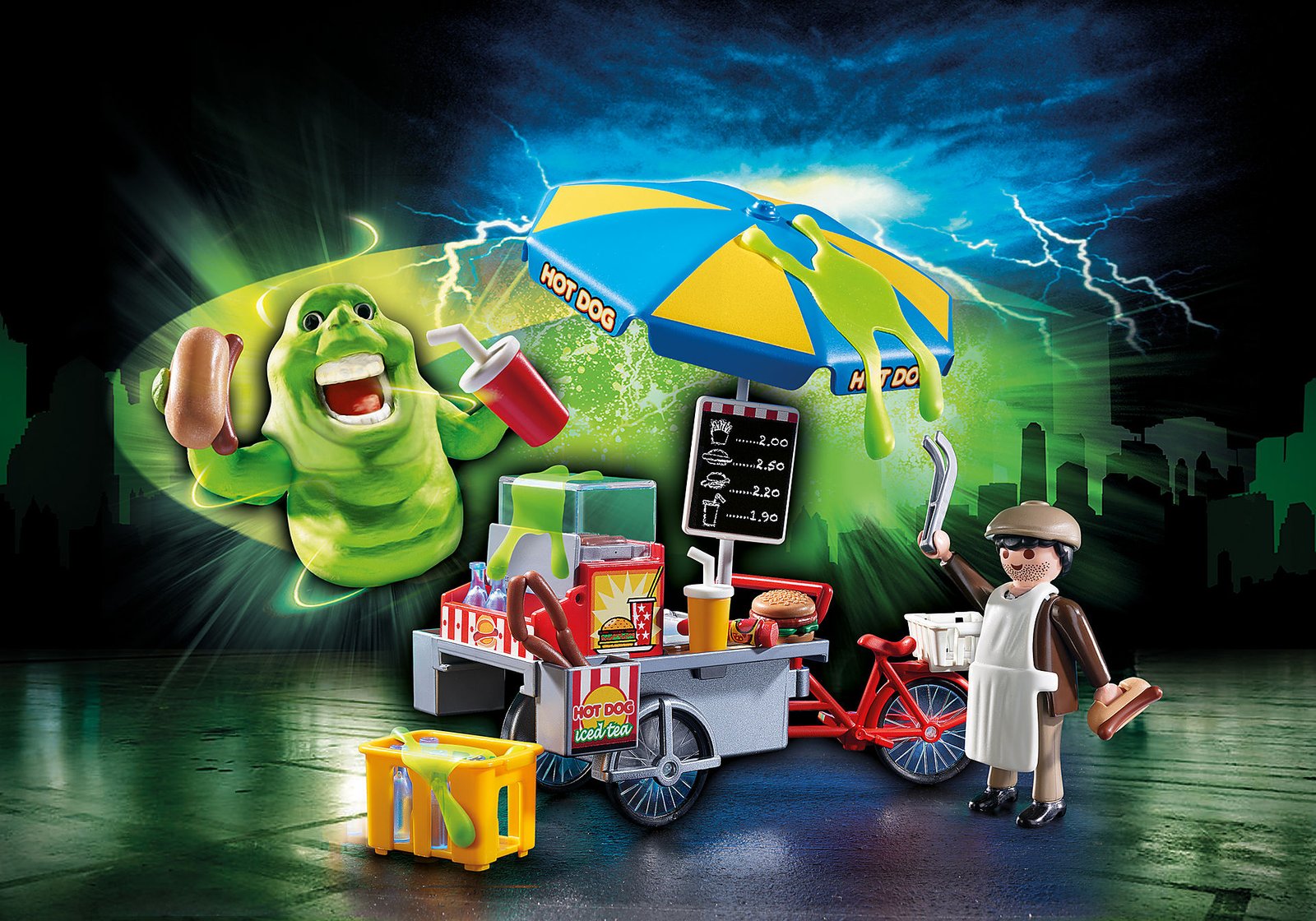 Playmobil 9222 Ghostbusters™ Slimer with Hot Dog Stand โกสท์บัสเตอร์ ผีป่วนซิลเมอร์ กับร้านขายฮอทด็อค