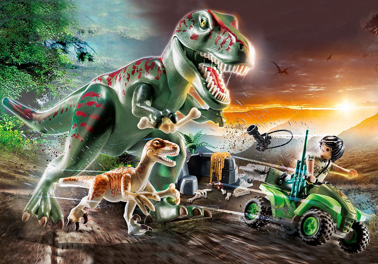 Playmobil 71183 Promo Pack T-Rex Attack with Quad โปรโมแพ็ค การโจมตีของทีเร็กซ์