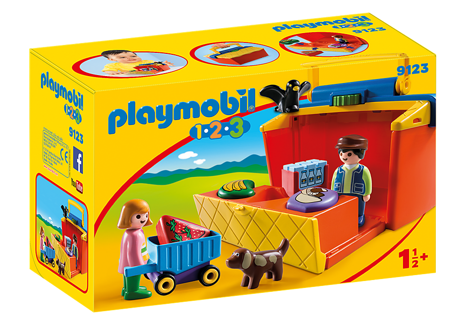 Alternative view of Playmobil 9123 123 Take Along Market Stall 123 ซุเปอร์มาร์เกตกระเป๋าหิ้ว