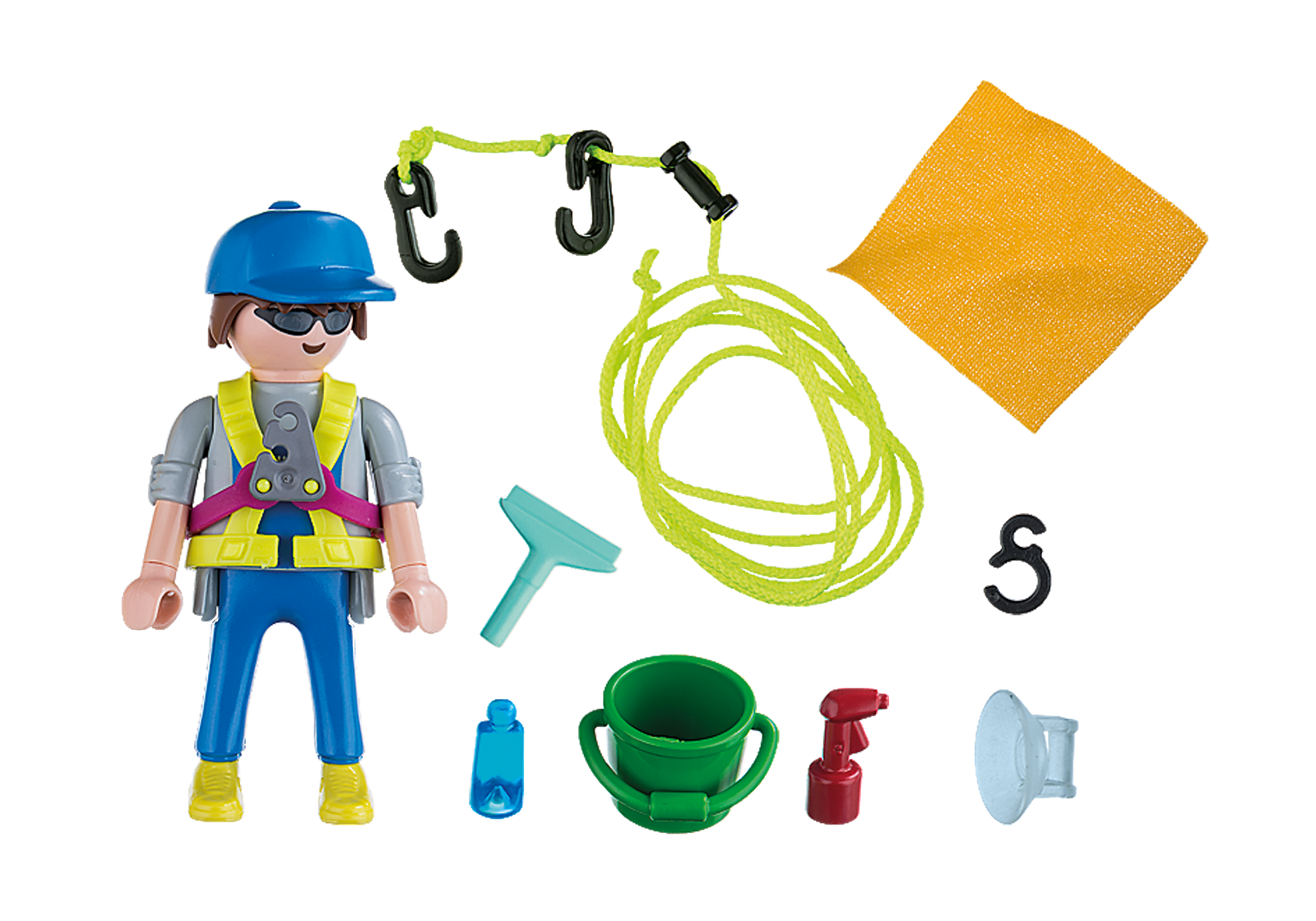Playmobil 5379 Specials Plus Window Cleaner Figrure สเปเชียล พนักงานทำความสะอาดกระจกตึกสูง - Image 3