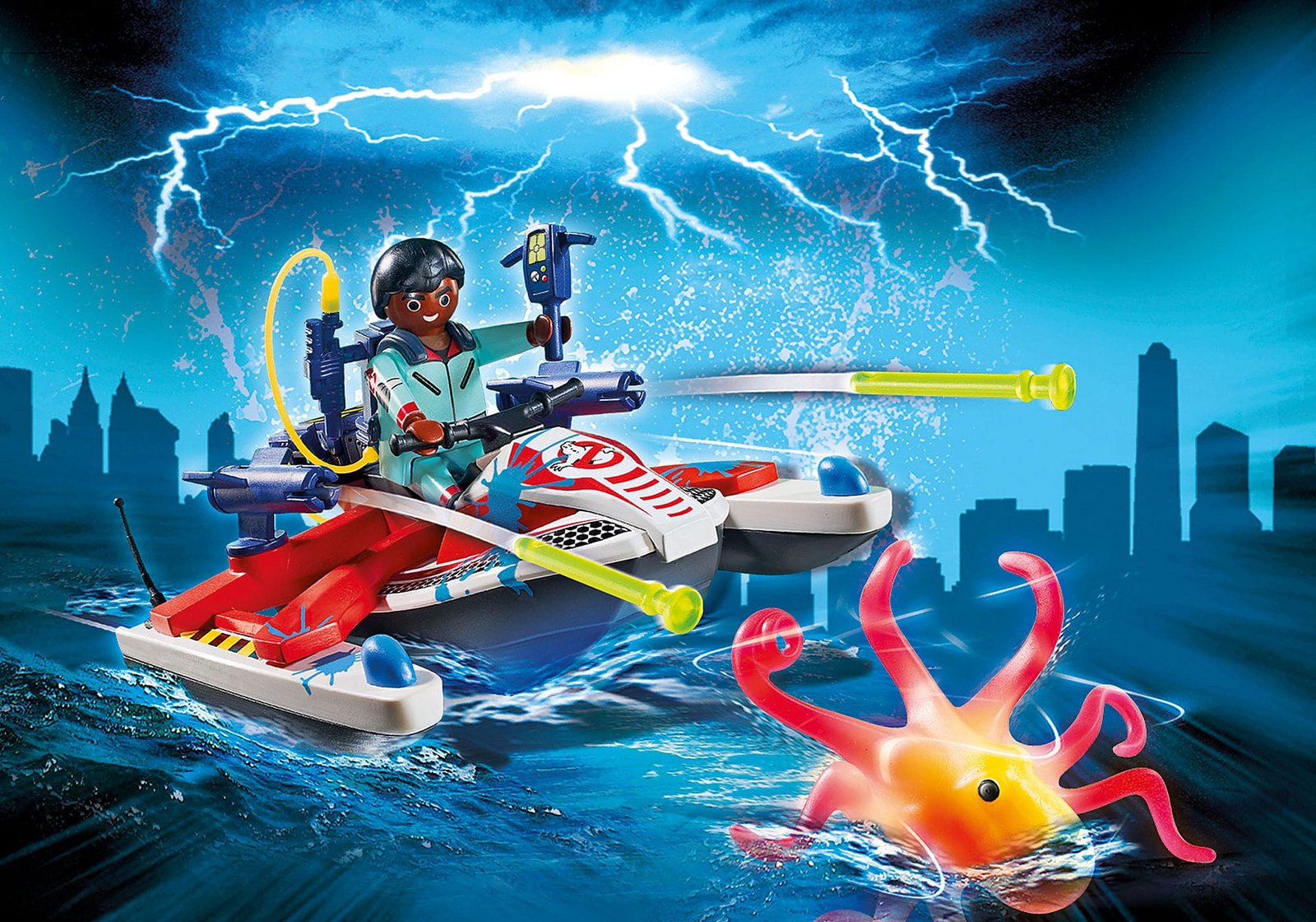 Playmobil 9387 Ghostbusters Zeddemore with Aqua Scooter เพลยโมบิล โกสท์บัสเตอร์ ซีดเดเมอร์กับเรือสกู๊ตเตอร์