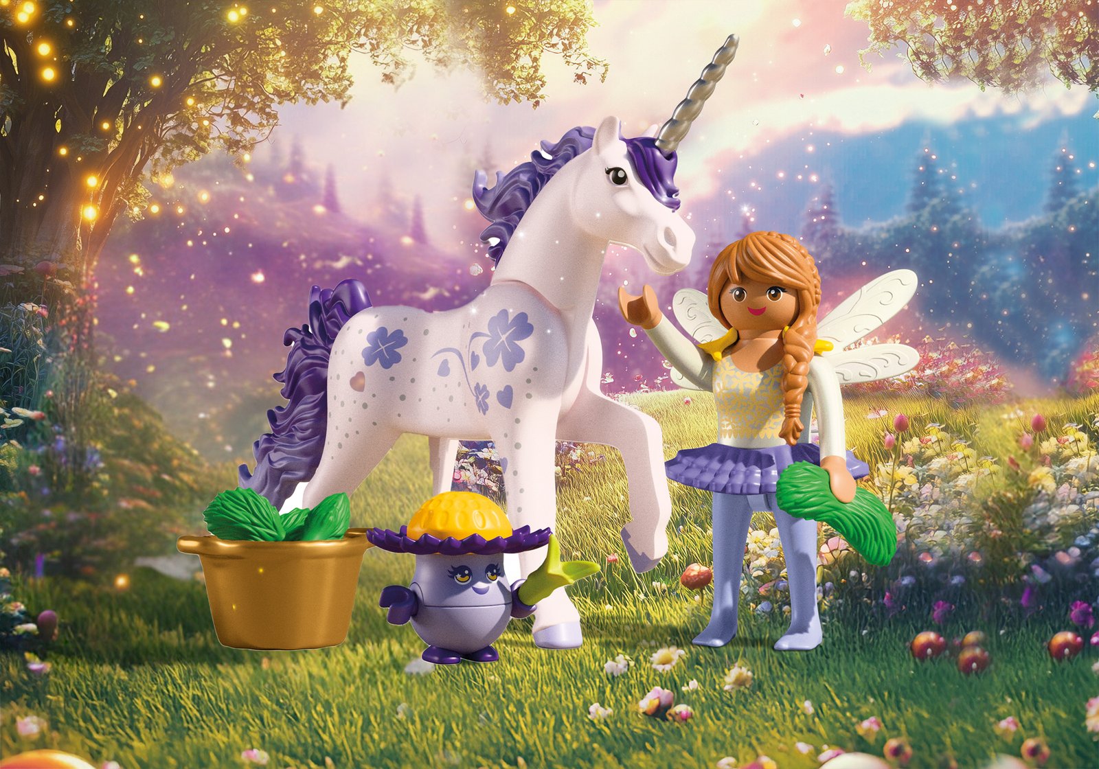 Playmobil 71843 Collectible Unicorn Lucky Lavender with Fairy ของเล่นบทบาทสมมติ ยูนิคอร์นแฟนตาซี ลัคกี้ลาเวนเดอร์ จอยลี่ และนางฟ้า