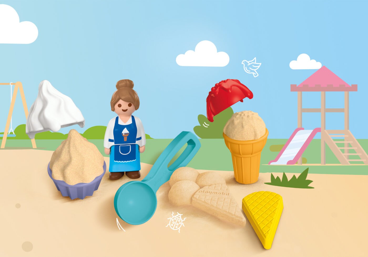 Playmobil 72006 JUNIOR: Sand Ice Cream Shop จูเนียร์ ของเล่นทราย ร้านไอศกรีม
