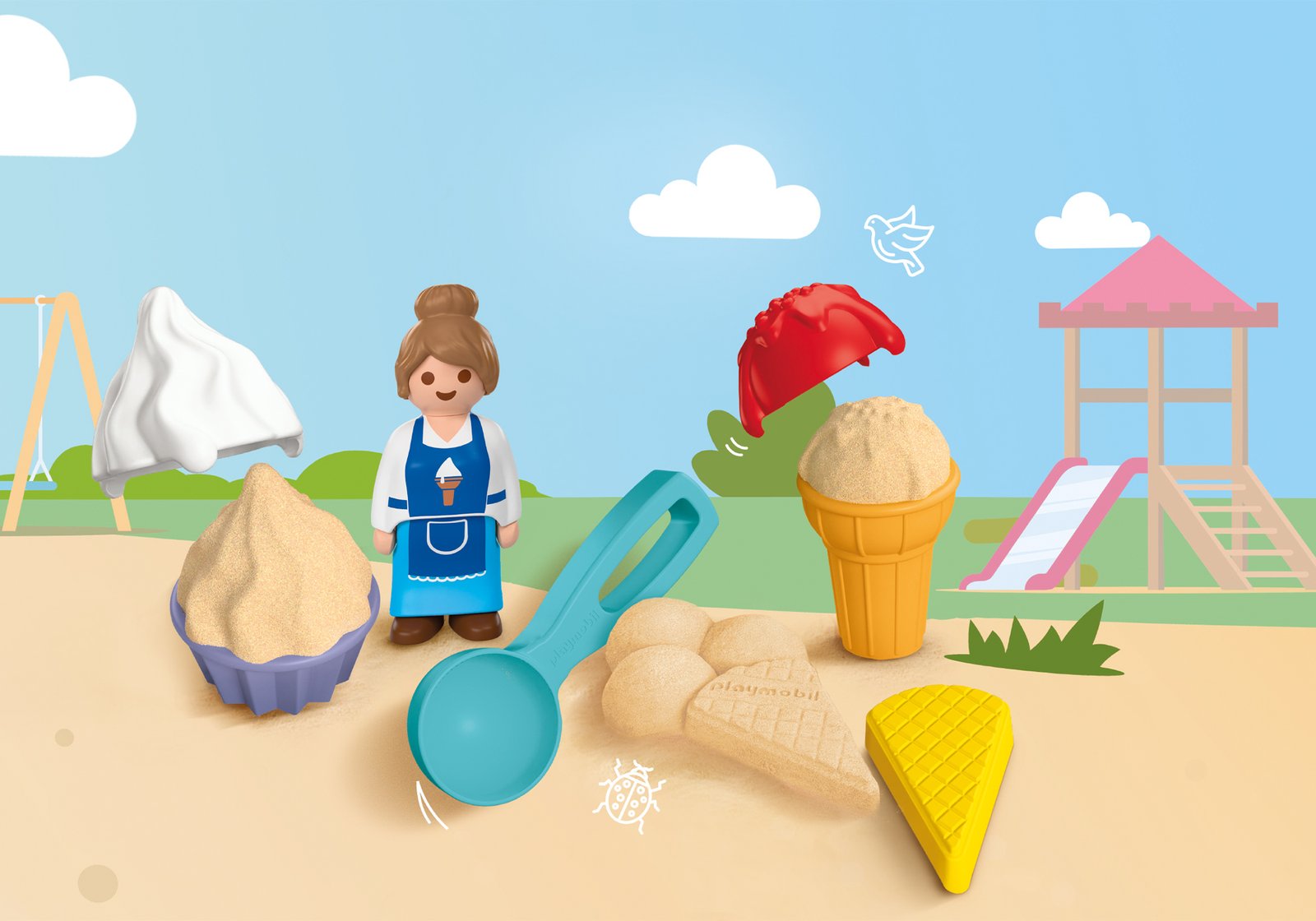 Playmobil 72006 JUNIOR: Sand Ice Cream Shop จูเนียร์ ของเล่นทราย ร้านไอศกรีม