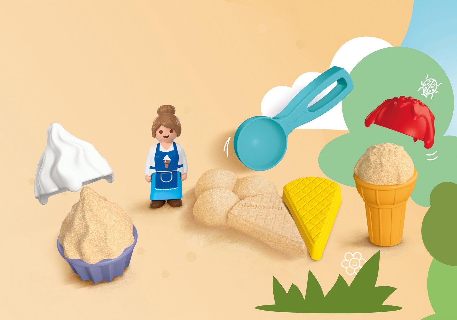 Playmobil 72006 JUNIOR: Sand Ice Cream Shop จูเนียร์ ของเล่นทราย ร้านไอศกรีม - Image 5