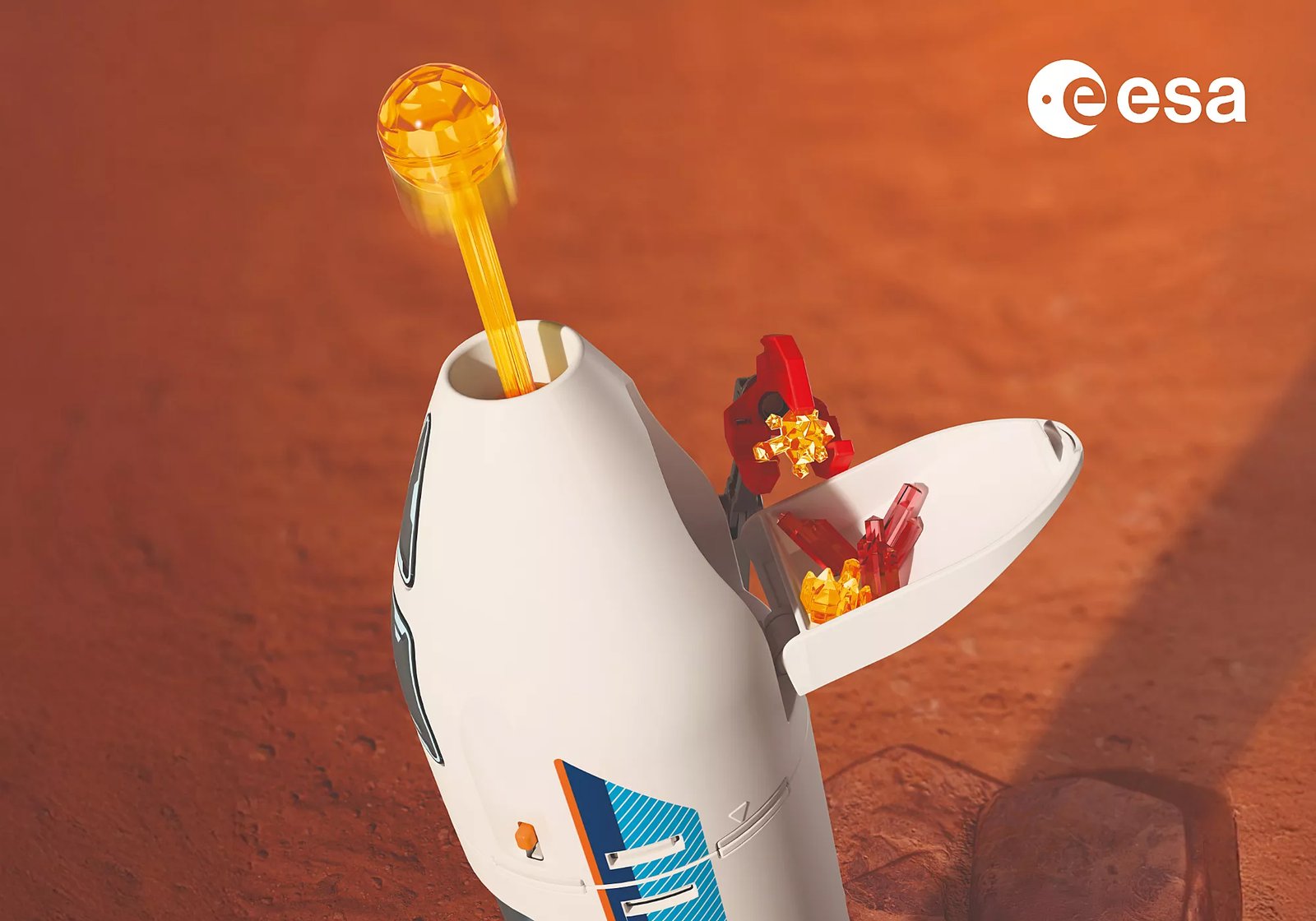 Playmobil 72011 ESA: Mars Research Rocket ของเล่นบทบาทสมมติ ESA จรวดวิจัยดาวอังคาร พร้อมฐานยิง - Image 9