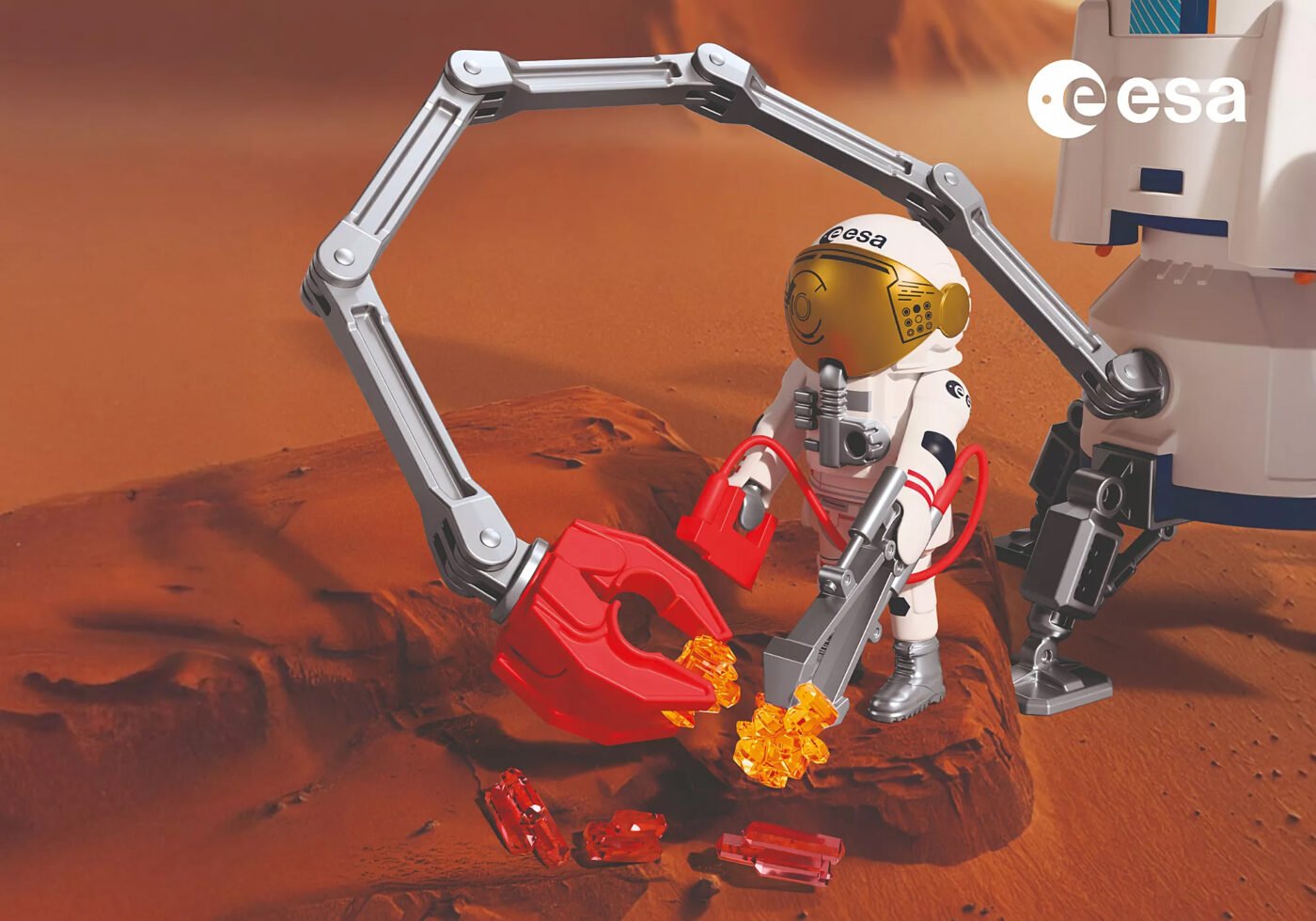 Playmobil 72011 ESA: Mars Research Rocket ของเล่นบทบาทสมมติ ESA จรวดวิจัยดาวอังคาร พร้อมฐานยิง - Image 10
