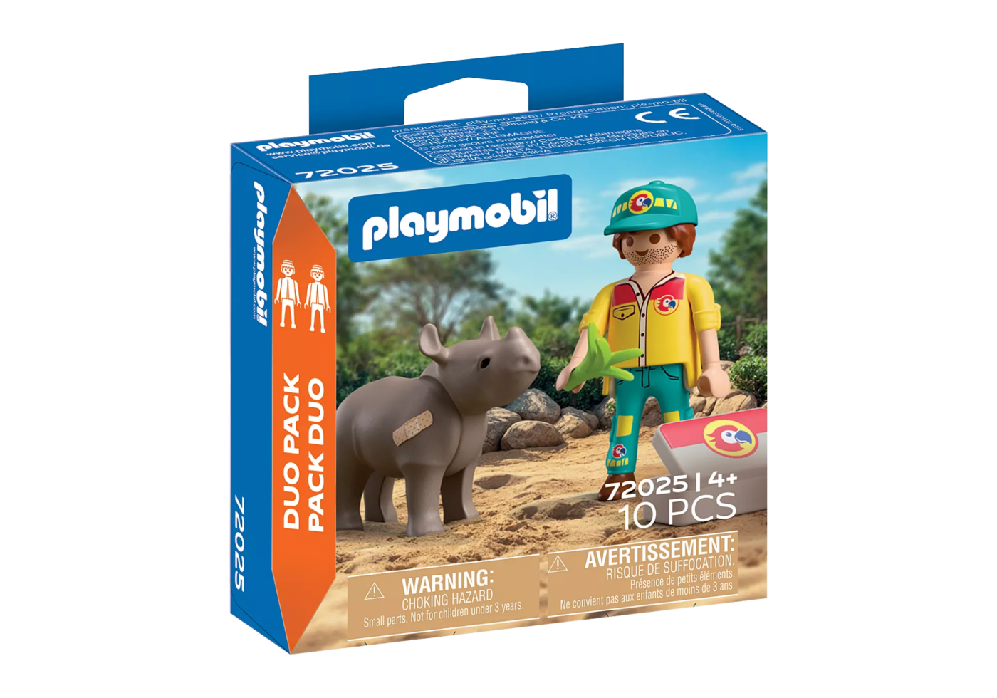 Playmobil 72025 DuoPack Ranger with Rhino ดูโอ้ ผู้ดูแลสวนสัตว์และแรดน้อย - Image 3