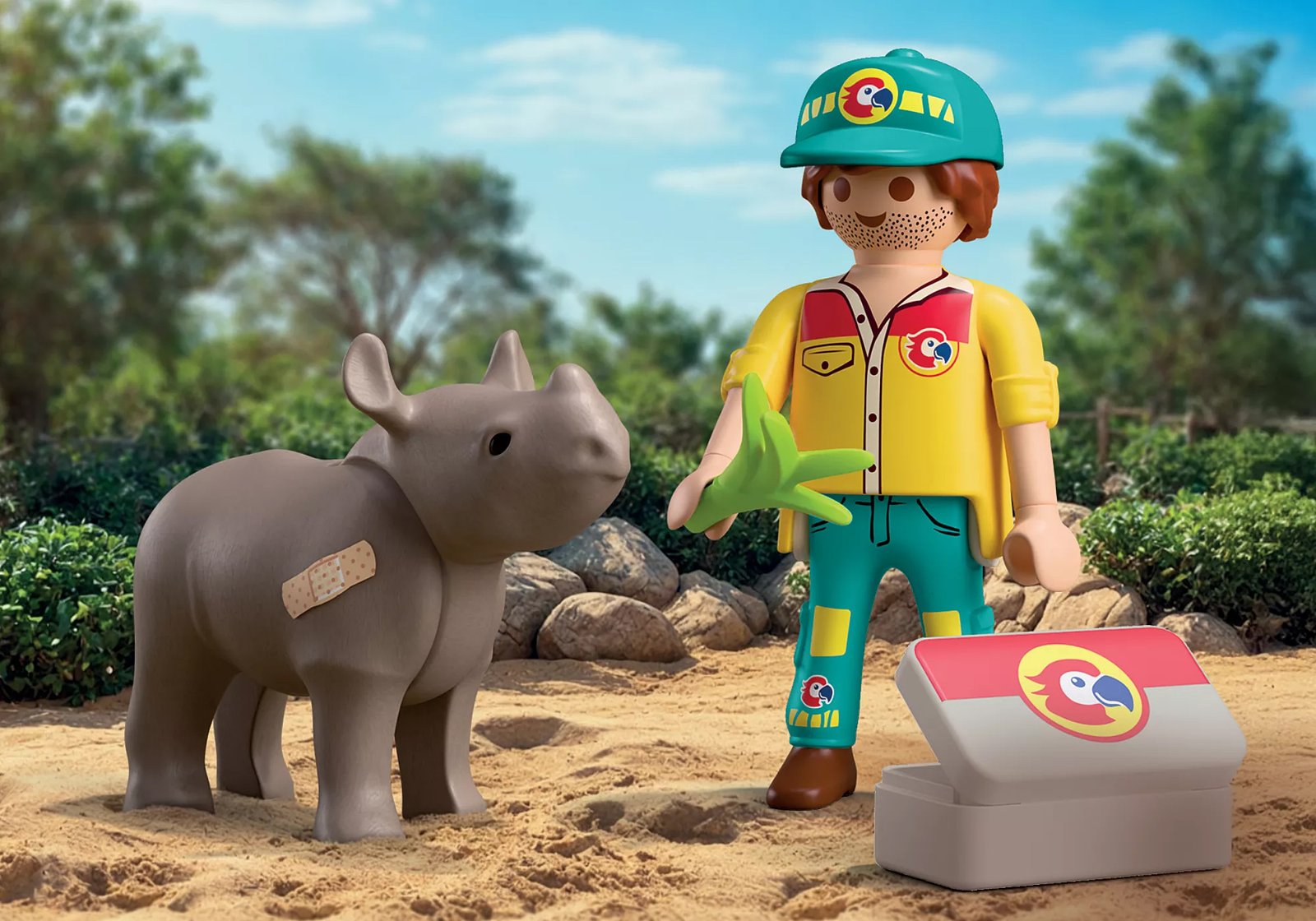 Playmobil 72025 DuoPack Ranger with Rhino ดูโอ้ ผู้ดูแลสวนสัตว์และแรดน้อย