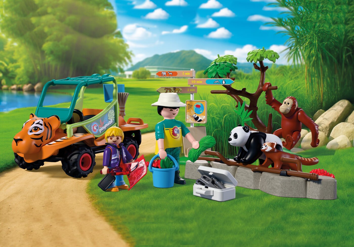 Playmobil 72072 Zoo: Zookeeper with vehicle สวนสัตว์ เจ้าหน้าที่ดูแลสัตว์และรถตรวจการณ์