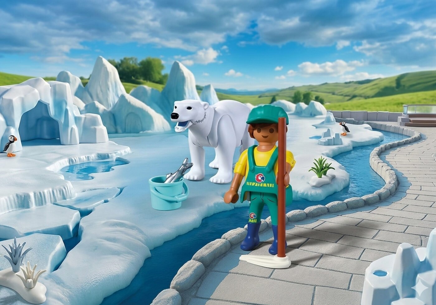 Playmobil 72090 Zoo: Polar Bear and Zookeeper สวนสัตว์ หมีขั้วโลกและเจ้าหน้าที่ดูแล