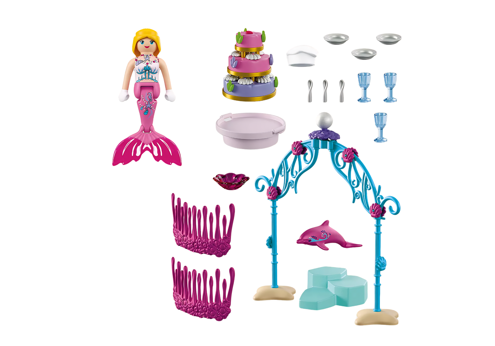 Playmobil 72108 Underwater Wedding Buffet ของเล่นบทบาทสมมติ เมอร์เมด บุฟเฟต์งานแต่งงานใต้ทะเล - Image 2