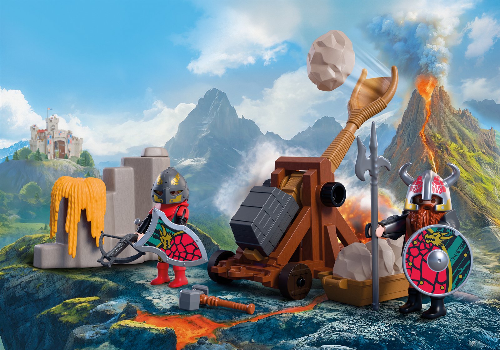 Playmobil 72117 Dragon Knight Catapult ของเล่นบทบาทสมมติ อัศวิน เครื่องยิงหินอัศวินมังกร