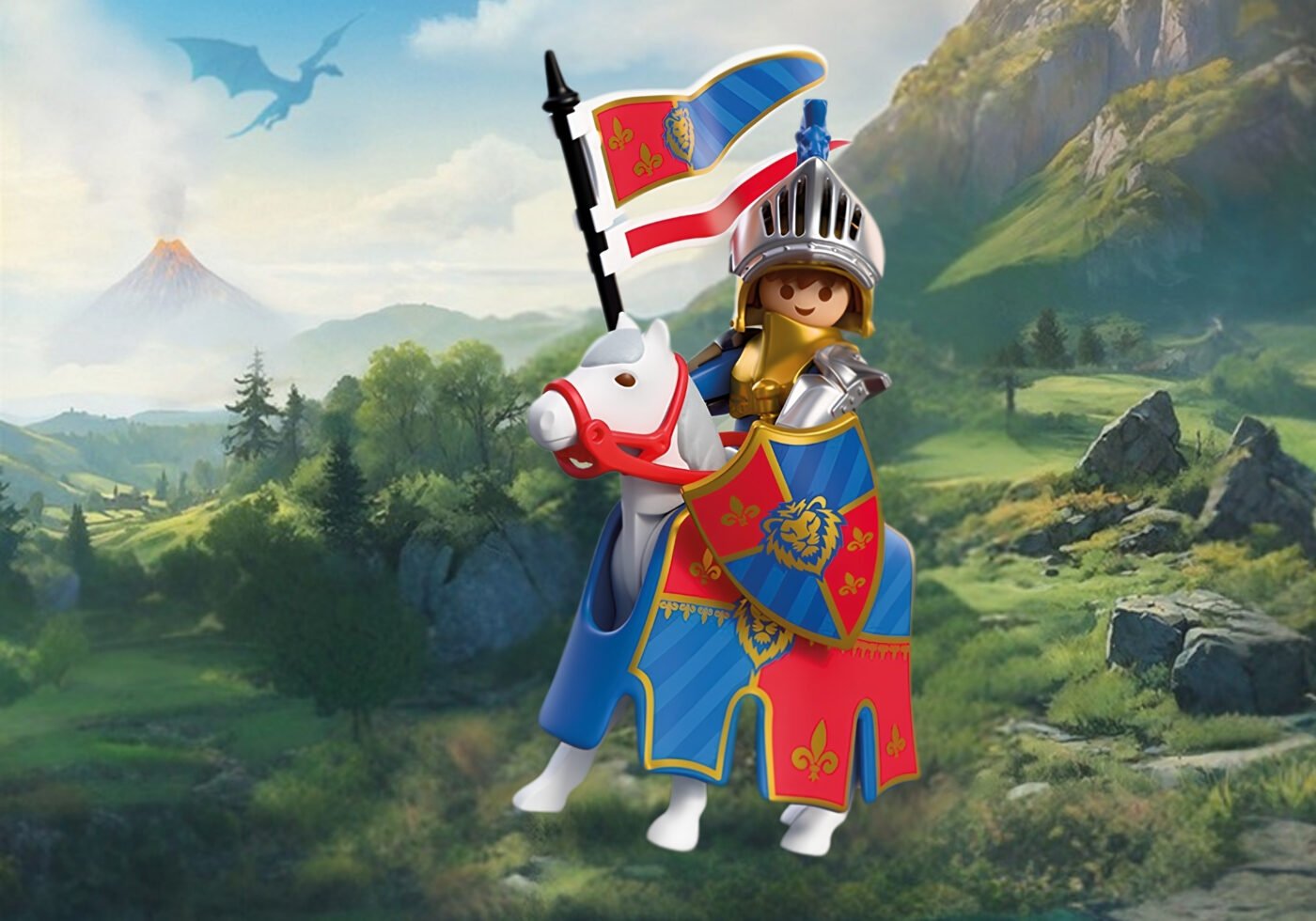 Playmobil 72119 Lion Knight Leader ของเล่นบทบาทสมมติ อัศวิน ผู้นำอัศวินสิงโต